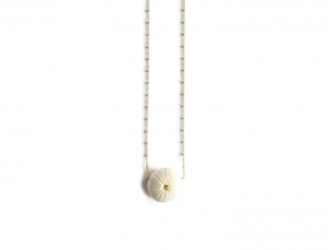 14K chain sea urchin necklace 