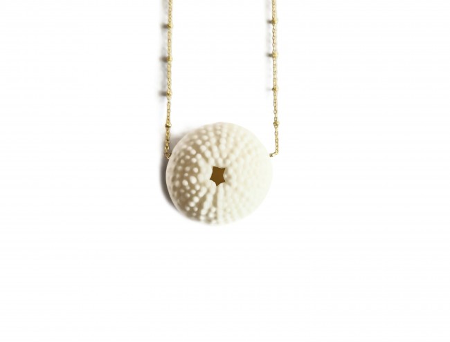 14K chain sea urchin necklace 