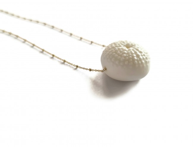 14K chain sea urchin necklace 