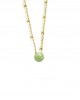 14Κ chain green jade necklace