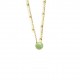 14Κ chain green jade necklace