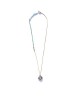 agate square gold chain necklace