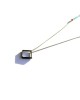 agate square gold chain necklace