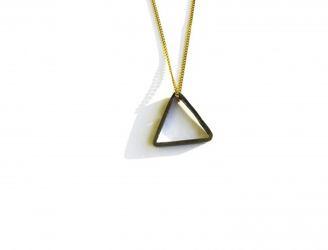 black silver triangle gold chain necklace