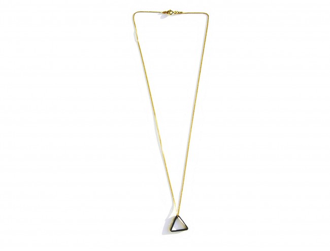 black silver triangle gold chain necklace