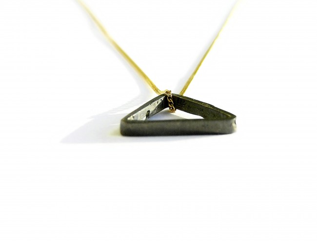 black silver triangle gold chain necklace