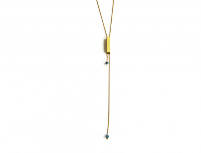 blue black crystal gold chain necklace
