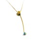 blue black crystal gold chain necklace