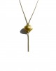 button gold plated chain necklace