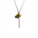 button gold plated chain necklace