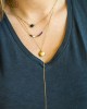 button gold plated chain necklace