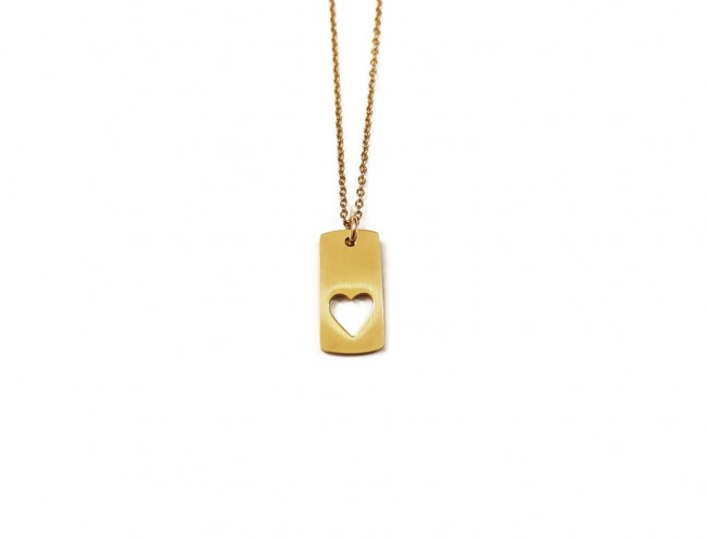 gold heart charm necklace