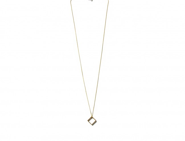 square gold chain necklace