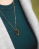 square gold chain necklace