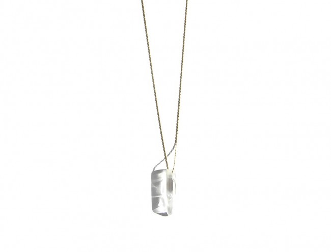 transparent quartz gold chain necklace