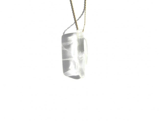 transparent quartz gold chain necklace