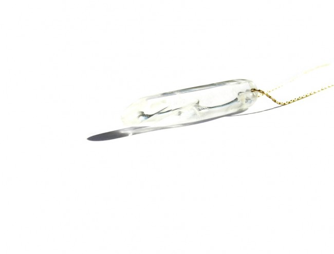 transparent quartz gold chain necklace