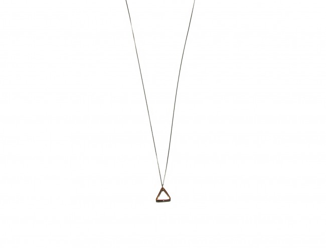 triangle black silver chain necklace 