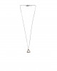 triangle black silver chain necklace 