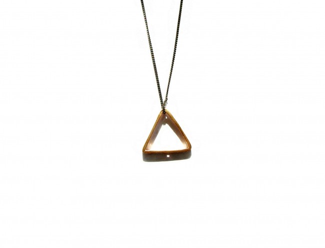 triangle black silver chain necklace 