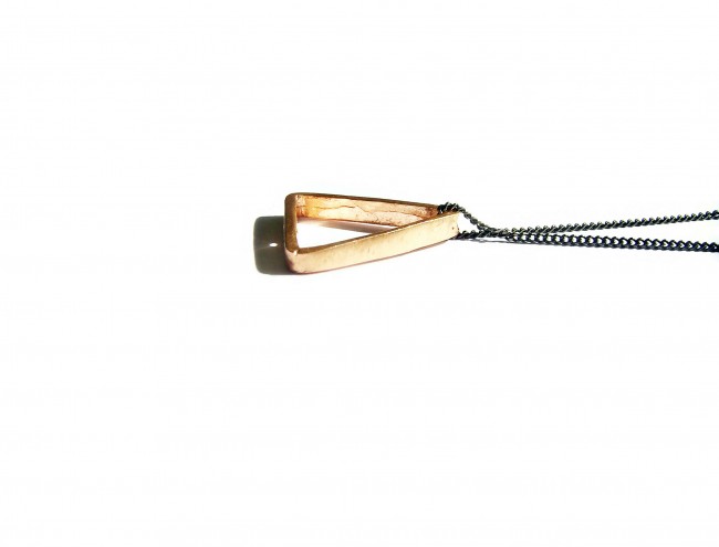 triangle black silver chain necklace 