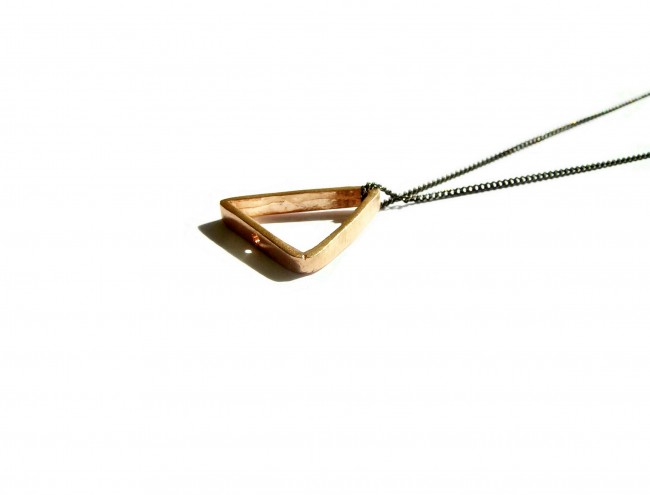 triangle black silver chain necklace 