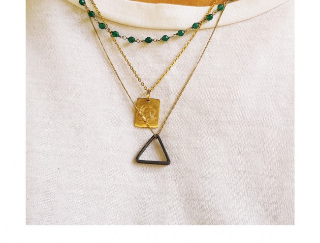 triangle gold chain necklace