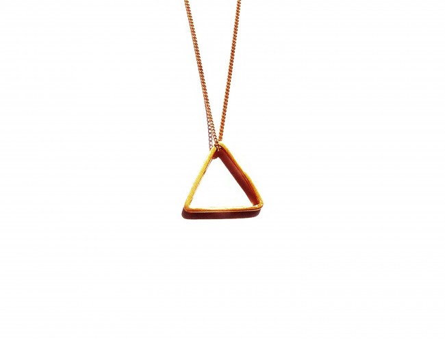 triangle pink gold chain necklace