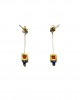 lapis gold square chain earrings