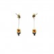 lapis gold square chain earrings