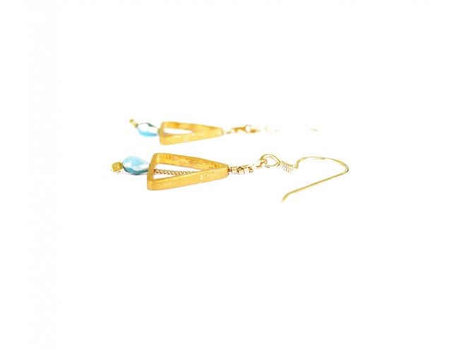 light blue crystal triangle earring