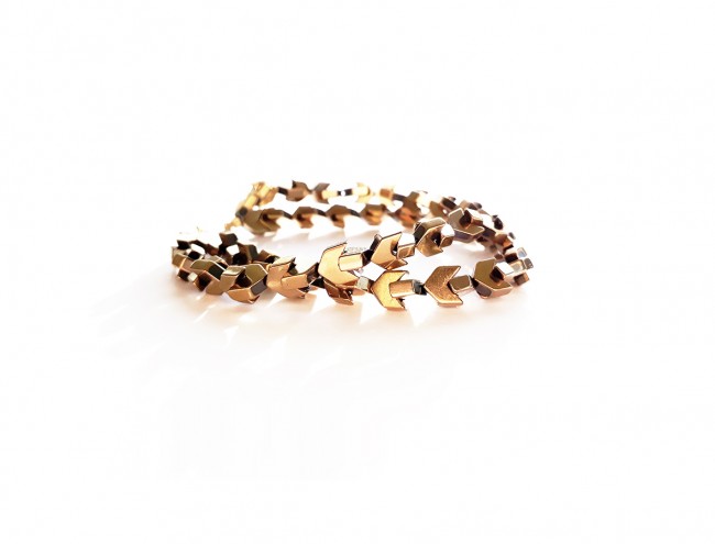 double gold hematite arrow gloss bracelet