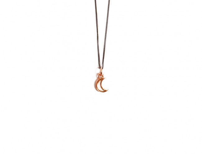 pink gold moon necklace 