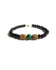 malachite black onyx bronze buda men bracelet