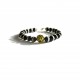 white black agate 14K lion men bracelet