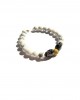 white yellow howlite stainless steel skull men bracelet