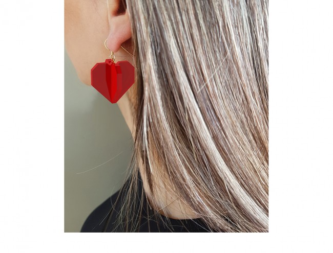 pixel heart earrings 