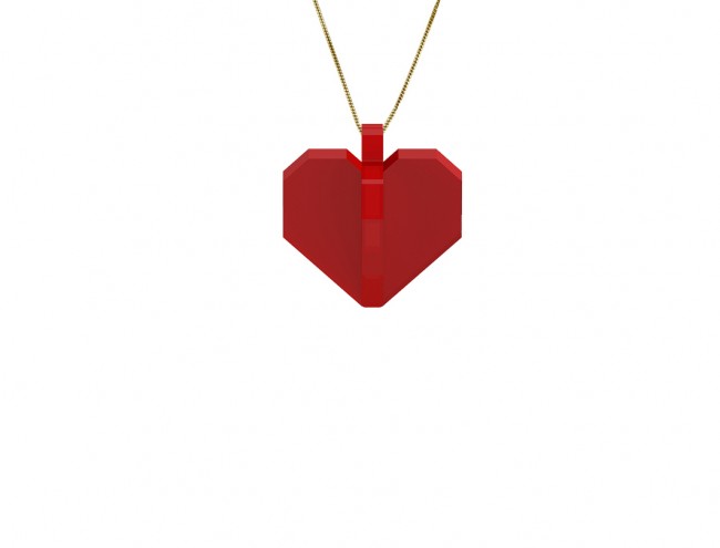 pixel heart necklace