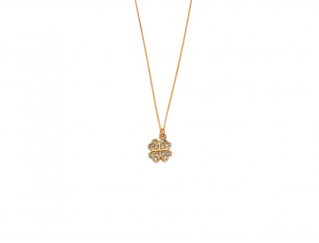 gold trefoil charm necklace 