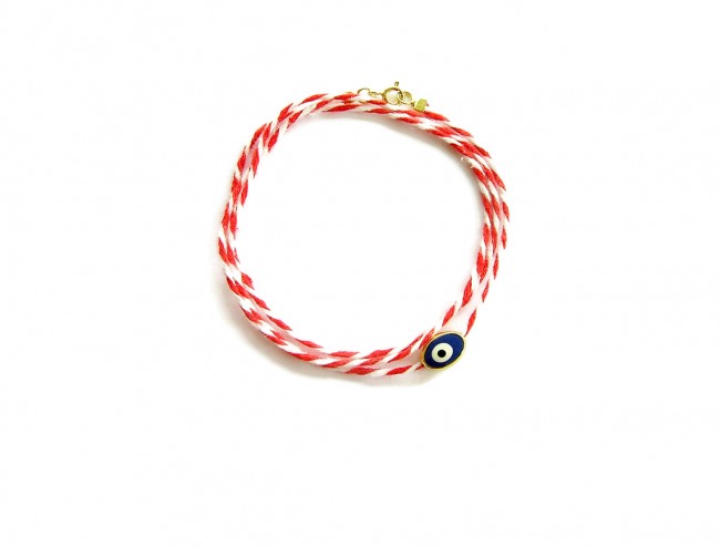martis blue eye charm gold bracelet 