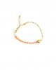 baby pink coral eye charm gold chain bracelet