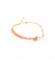 baby pink coral eye charm gold chain bracelet