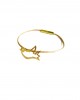 natural leather gold bird bracelet