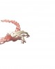 pink quartz, silver frog bracelet